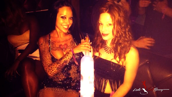 Stacey Havoc and I sharing a bottle. with StaceyHavoc. 