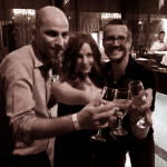 Alex, Douglas, and myself toasting the announcement Douglas and I will host next year's AW Awards!